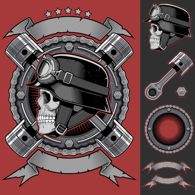 Biker club-patch Premium Vector