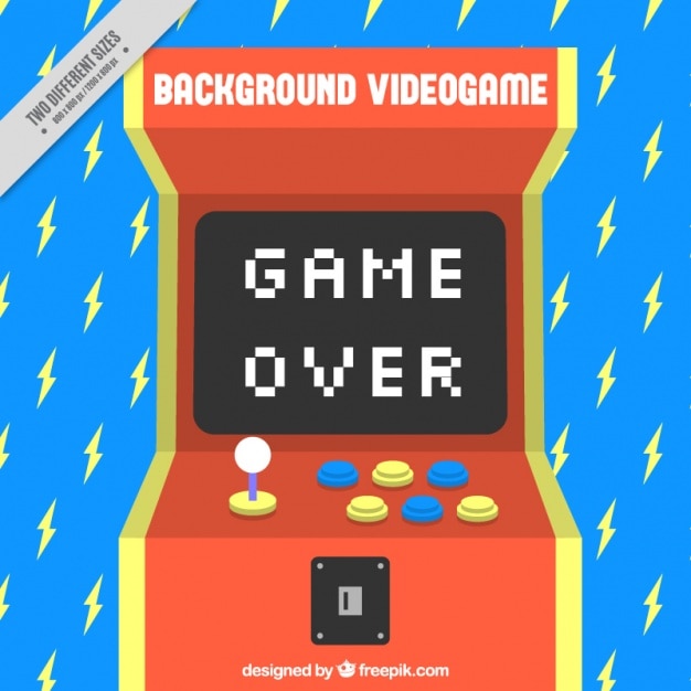 Blauwe achtergrond met bliksem en een console Gratis Vector