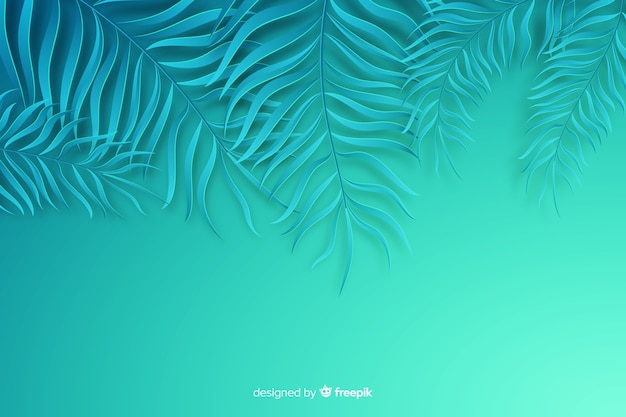 Blauwe bladerenachtergrond in document stijl Gratis Vector