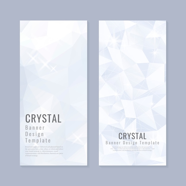 Blauwe en witte kristal sjabloon voor spandoek vector Gratis Vector