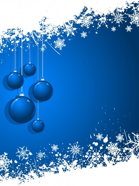 Blauwe Kerst Ballen Achtergrond | Gratis Vector