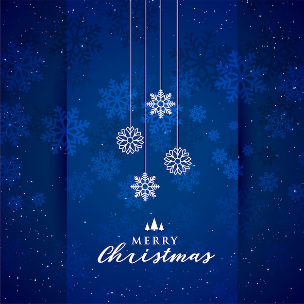 Blauwe vrolijke het festivalachtergrond van kerstmissneeuwvlokken Gratis Vector
