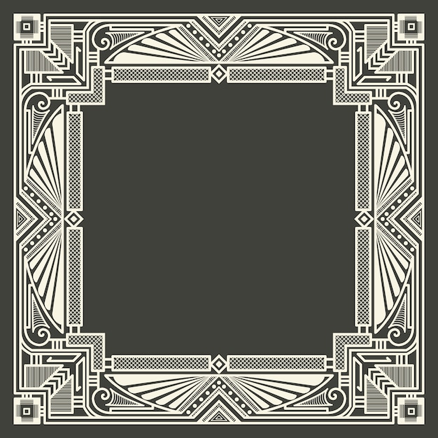 Bloemen en geometrische monogram frame op donker grijze achtergrond. monogram ontwerpelement. Gratis Vector