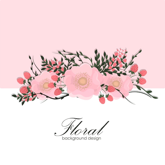 Bloemenkader met kleurrijke bloem. Gratis Vector