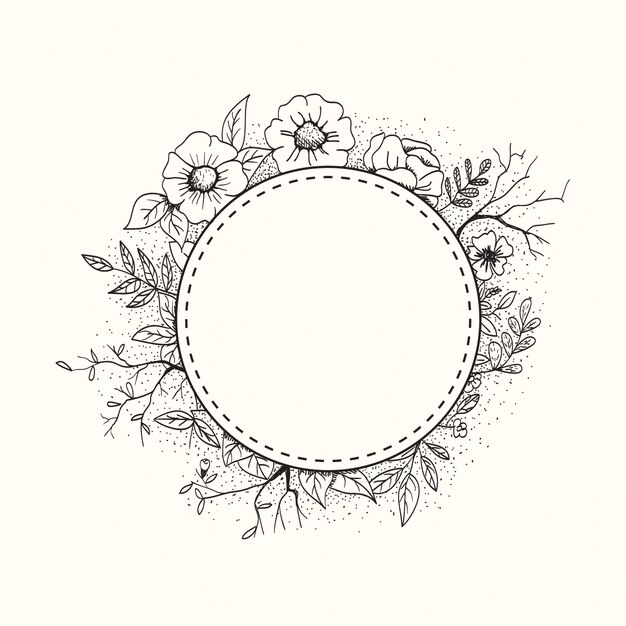 Bloemkader logo Premium Vector
