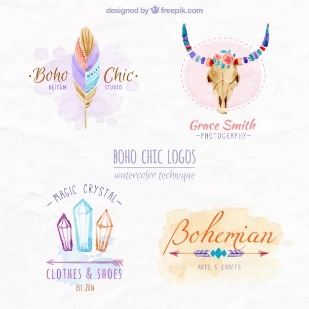 Boho chic logo ontwerp | Premium Vector