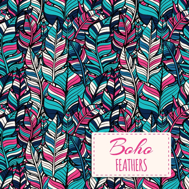 Boho stijlpatroonontwerp Gratis Vector