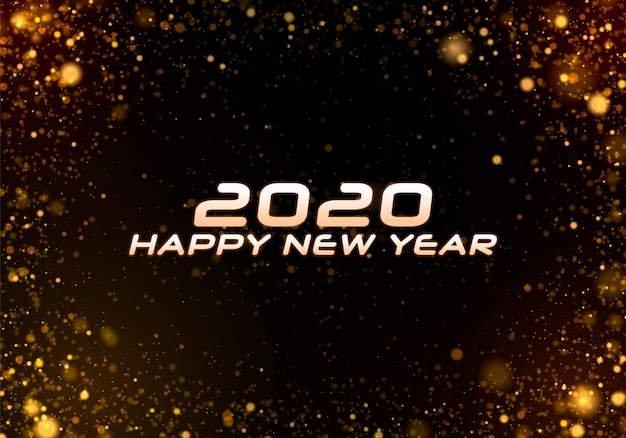 Bokeh sparkle kerstmis 2020-achtergrond, nieuwe jaarlichten. Premium Vector