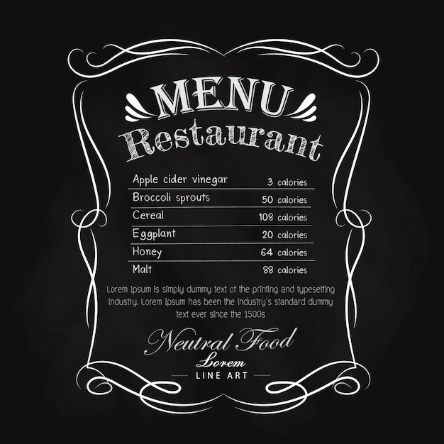 Bord restaurant menu hand getrokken frame vintage vector Premium Vector