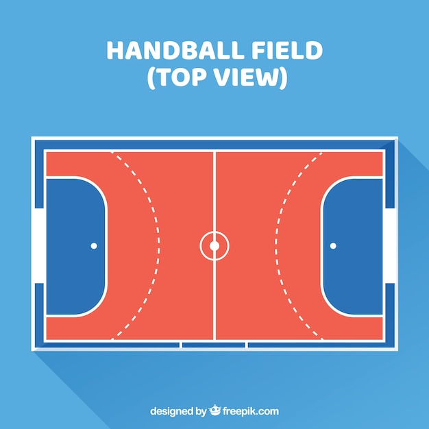 Bovenaanzicht Handbal Veld Ontwerp Gratis Vector