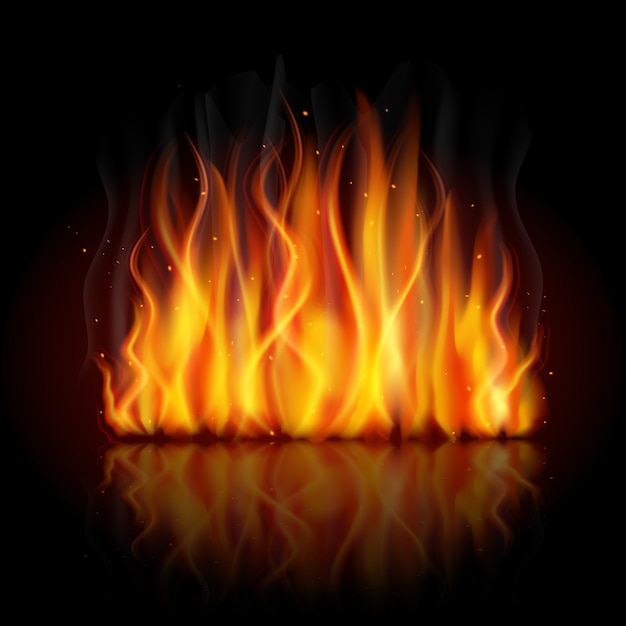 Brandende vlam achtergrond Gratis Vector