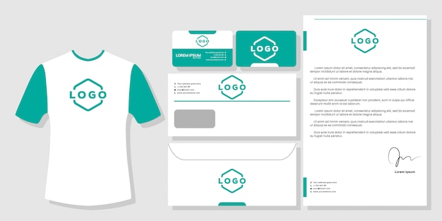Briefpapier visitekaartje branding ontwerp sjabloon vector Premium Vector