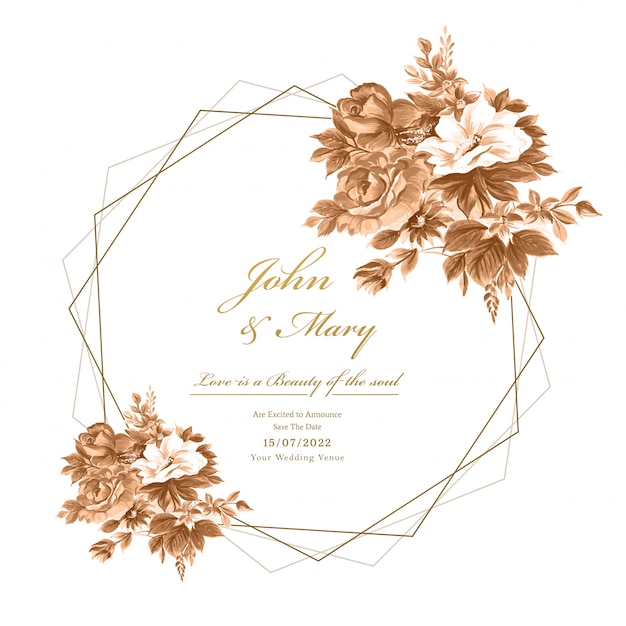 Fonkelnieuw Bruiloft decoratieve bloemen frame kaart achtergrond | Gratis Vector LY-59