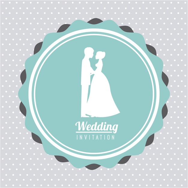 Bruiloft ontwerp over blauwe achtergrond vectorillustratie Premium Vector