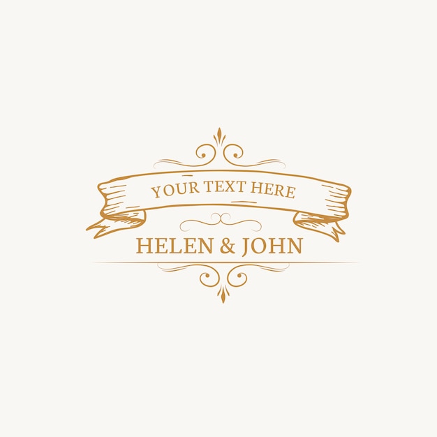Bruiloft uitnodiging embleem Gratis Vector