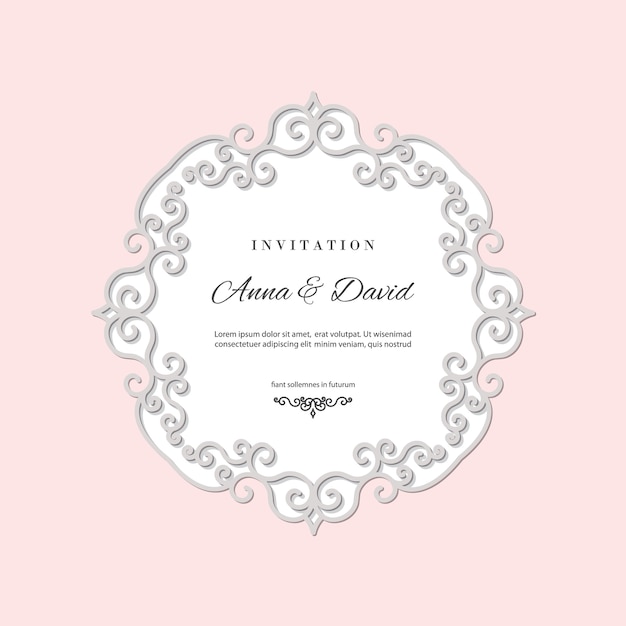 Bruiloft uitnodiging kaartsjabloon Premium Vector
