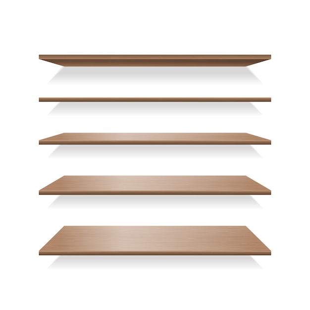 Bruine houten planken met schaduwen Premium Vector