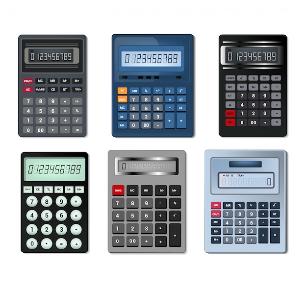 Calculator vector zakelijke boekhouding berekening technologie berekenen Premium Vector