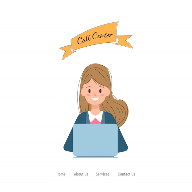 Call center klantenservice taakkarakter. Premium Vector