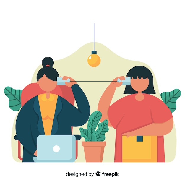 Call centre achtergrond platte ontwerp Gratis Vector
