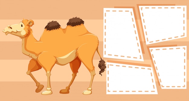 Camel thema-opmerking voor schrijven Gratis Vector