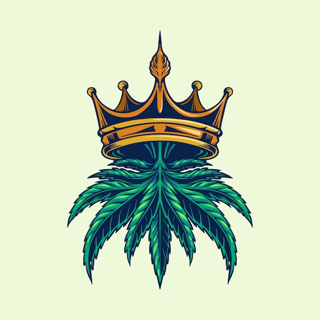 Download Cannabis crown logo illustraties | Premium Vector