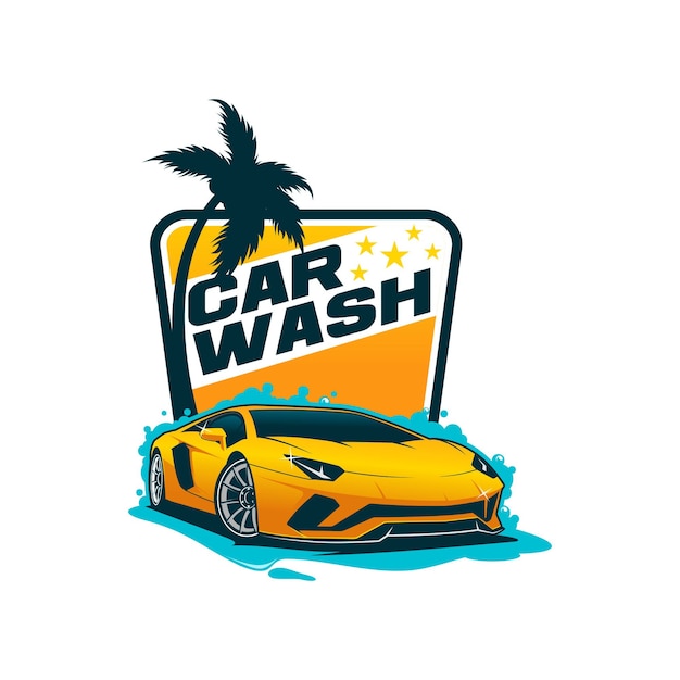 Car wash logo sjabloon | Premium Vector