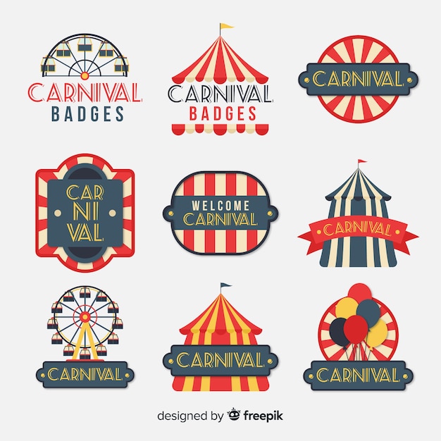 Carnival-labelverzameling Gratis Vector