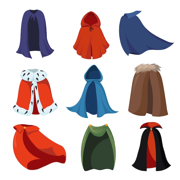 Cartoon capes set | Gratis Vector