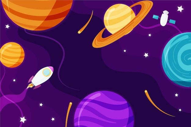 Cartoon galaxy achtergrond | Gratis Vector