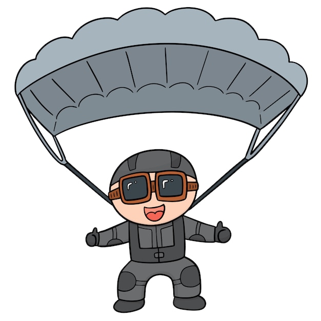 Cartoon Parachuter 