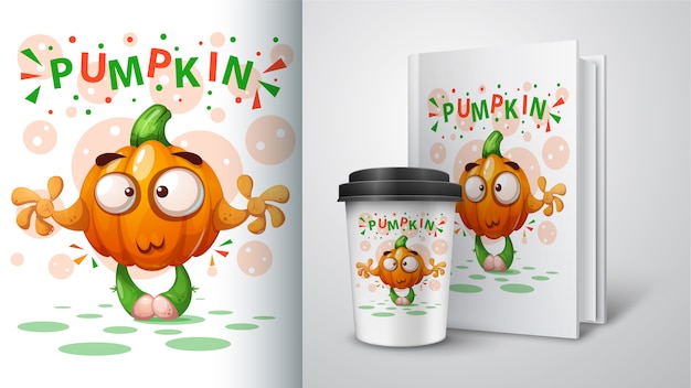 Cartoon pompoen Premium Vector