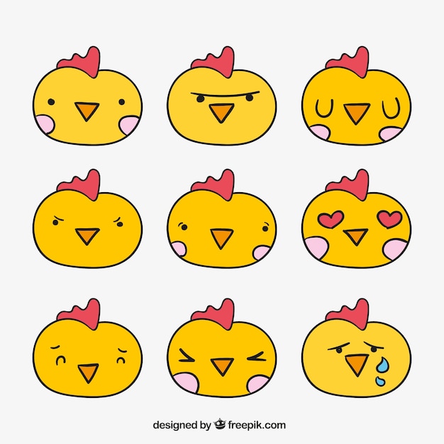 Download Chick emoticon pak | Gratis Vector