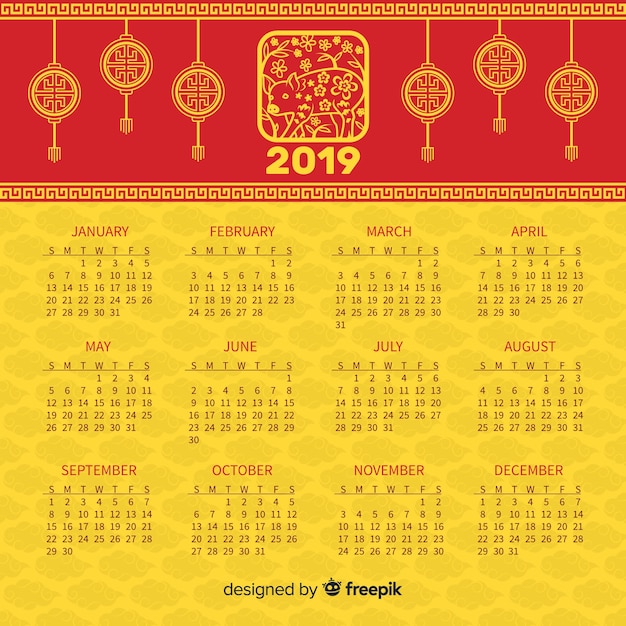 Chinese kalender | Gratis Vector