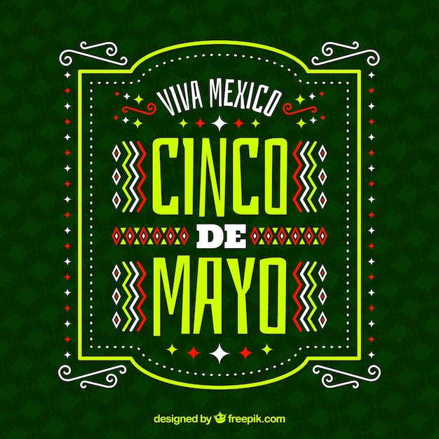 Cinco de mayo achtergrond met ornamenten Gratis Vector