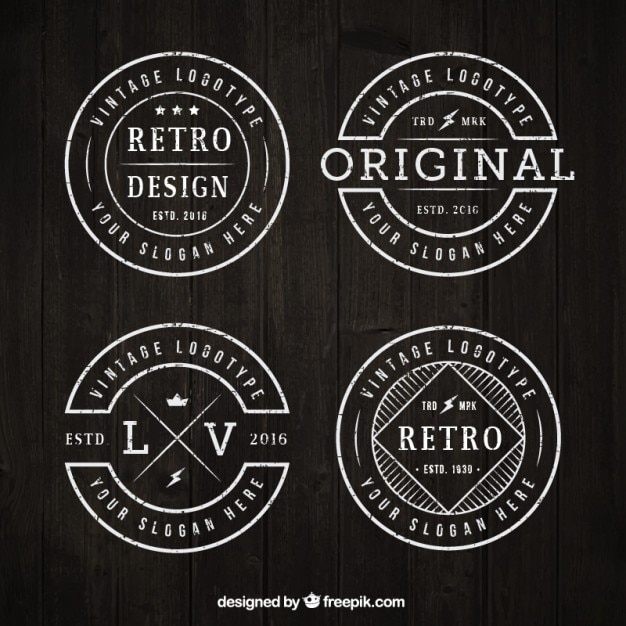 Circular Vintage Logo Collectie Premium Vector