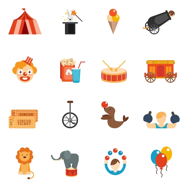 Circus icon flat Gratis Vector