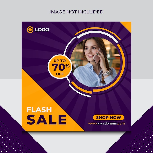 Cirkel sociale media post sjabloon Premium Vector