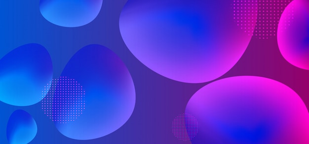 Cirkel vloeibare achtergrond met trendy kleurrijke vloeibare vormengradiënt Premium Vector