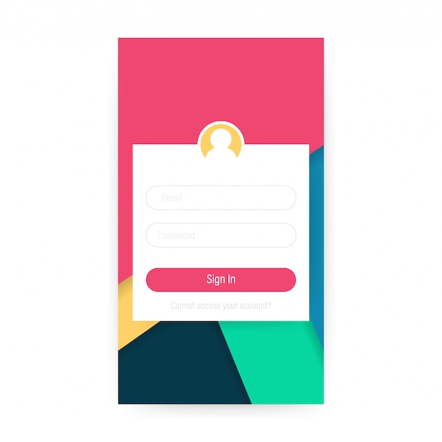 Clean mobile ui design concept Premium Vector