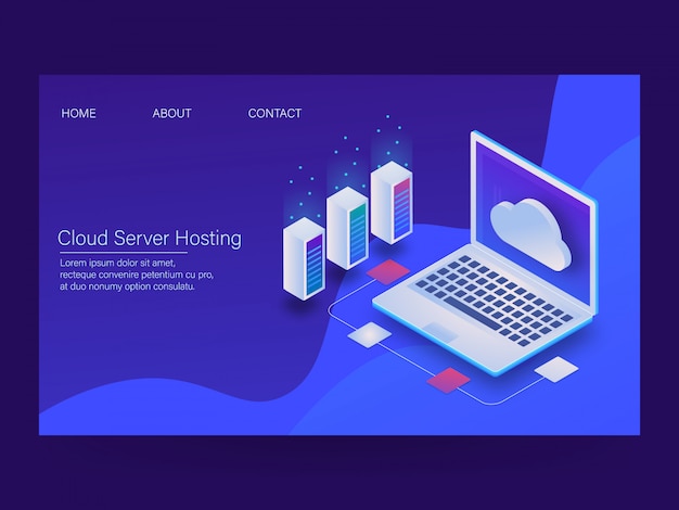 Cloud hosting Premium Vector