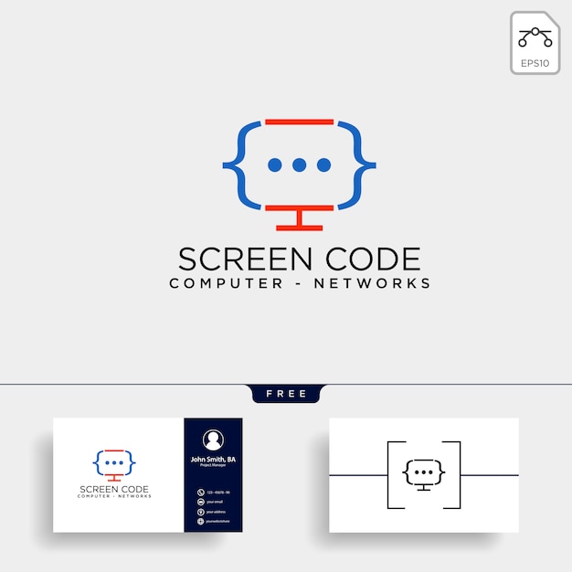Code programmeren logo sjabloon vectorillustratie Premium Vector
