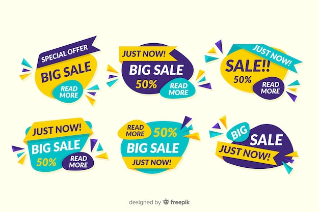 Collectie van abstracte verkoop bannerontwerp Gratis Vector