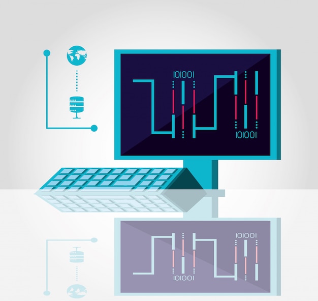 Computerbureau met datacenter-service Premium Vector