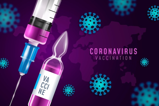 Coronavirus vaccinatie achtergrond | Gratis Vector