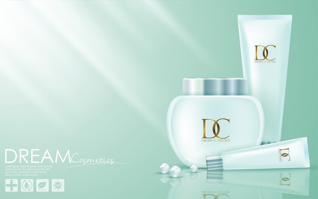 Cosmetische huidverzorgingscrème verpakking Premium Vector
