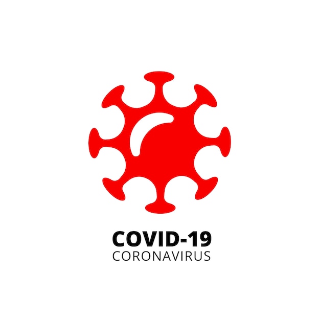 Covid-19 rode logo sjabloon | Gratis Vector