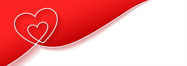 Creatief hart achtergrondbannerontwerp met tekstruimte Gratis Vector