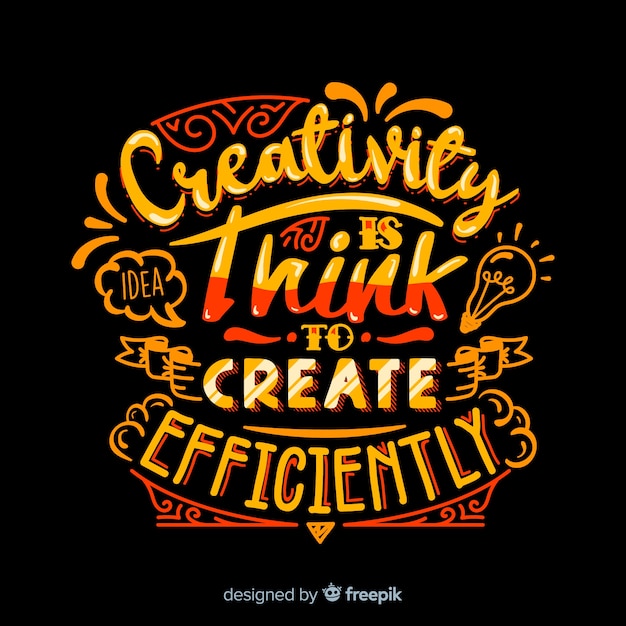 Creativiteit citaat achtergrond belettering stijl Gratis