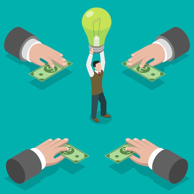 Crowdfunding-service. Premium Vector
